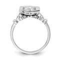 Sterling Silver Rhodium-plated 10mm Locket Ring