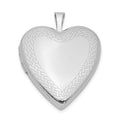 Sterling Silver Rhodium-plated Braided Edge Heart Locket