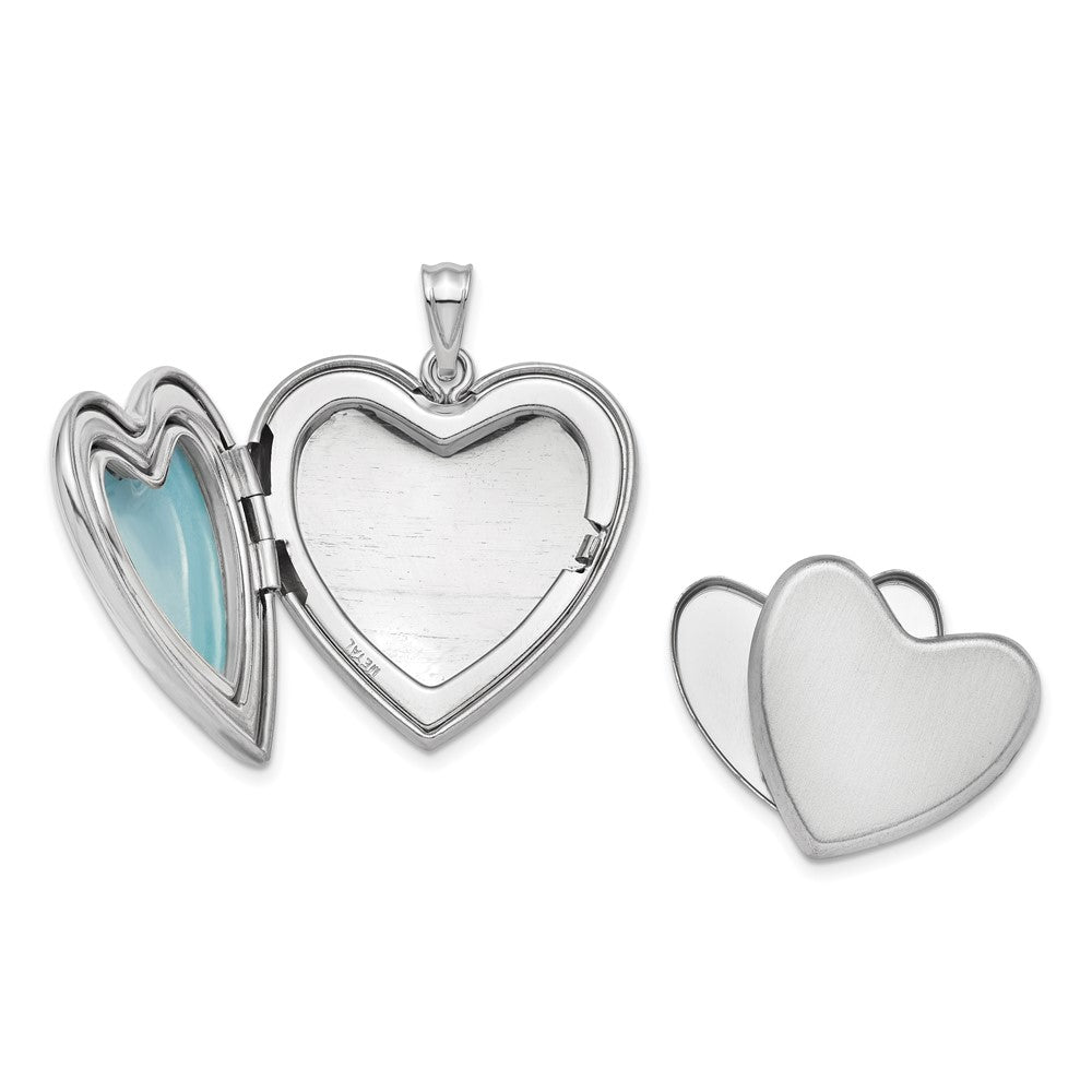 Sterling Silver Rhodium-plated 24mm In Memory Ash Holder Heart Locket
