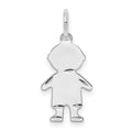 Sterling Silver Rh-plt Engravable Boy Polished Front/Back Disc Charm