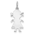 Sterling Silver Rh-plt Engravable Girl Polished Front/Back Disc Charm