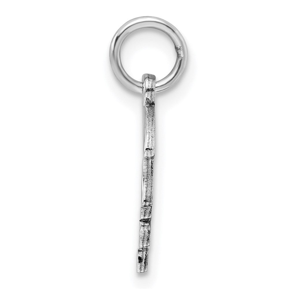 Sterling Silver Rh-plt Engravable Girl Disc Charm Polish on Front/Back