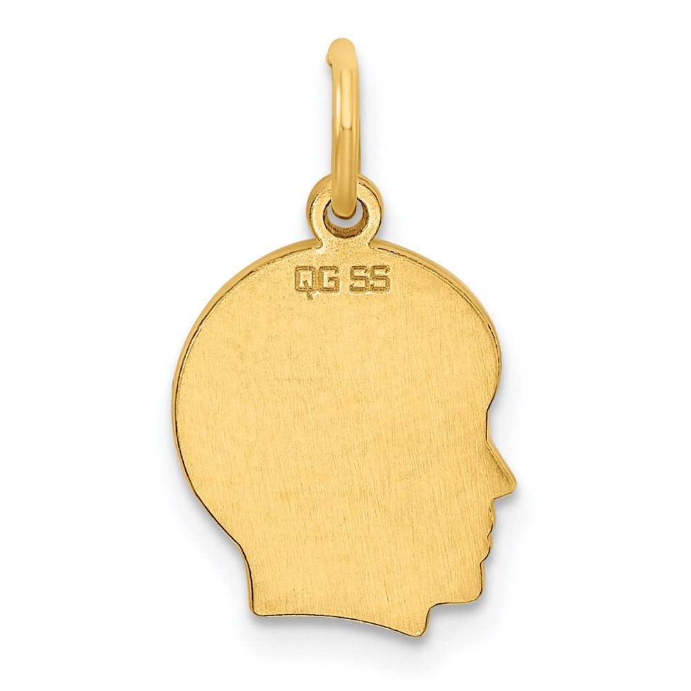 Sterling Silver GP Engravable Boy Polished Disc Charm