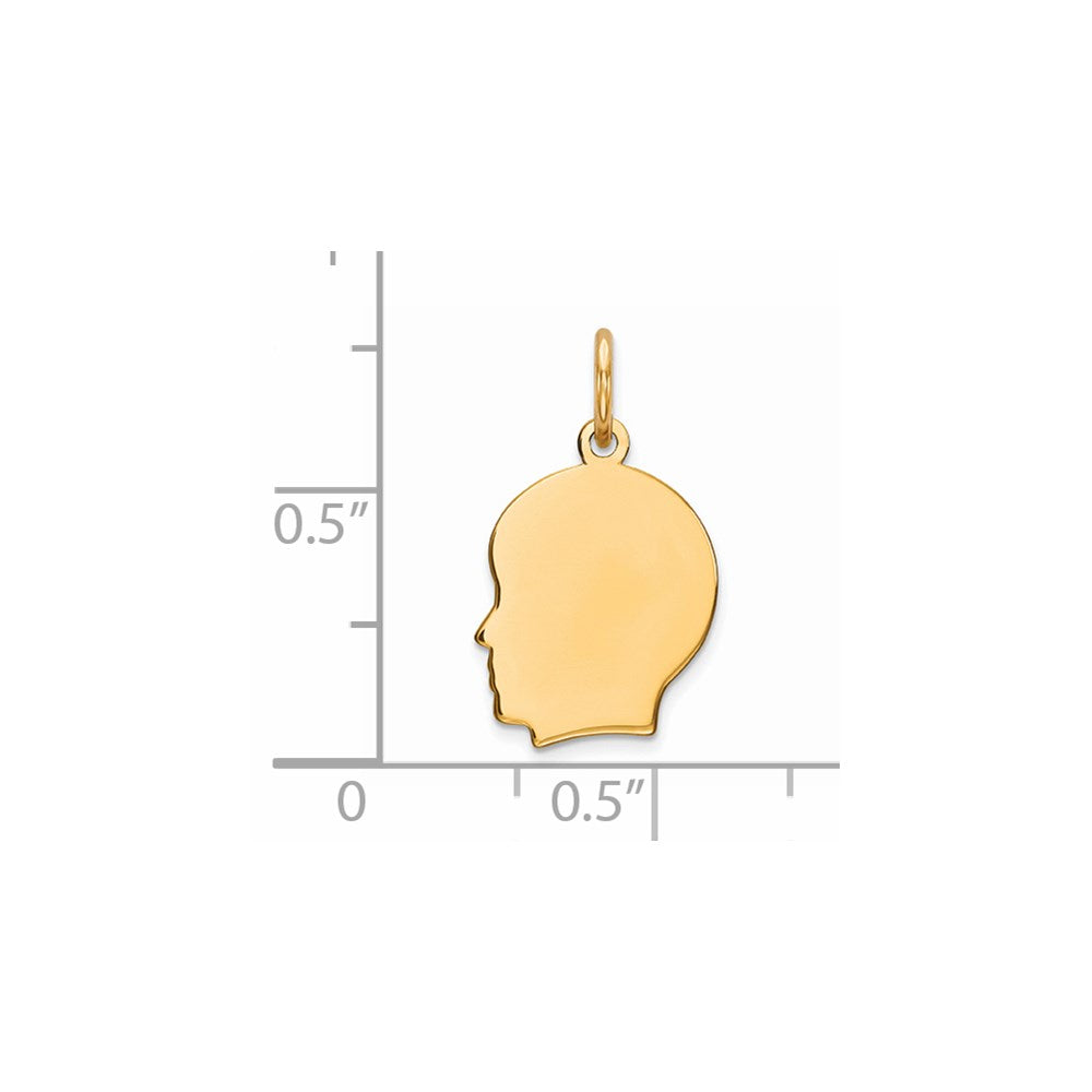 Sterling Silver GP Engravable Boy Polished Disc Charm
