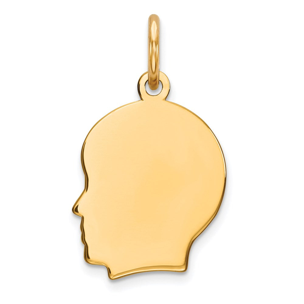 Sterling Silver GP Engravable Boy Polished Disc Charm