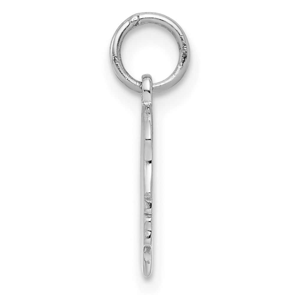 Sterling Silver Rh-plt Engravable Girl Disc Charm Polish on Front/Back