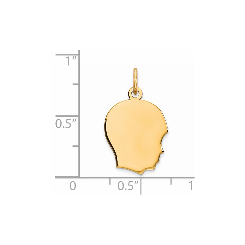 Sterling Silver GP Engravable Boy Polished Disc Charm