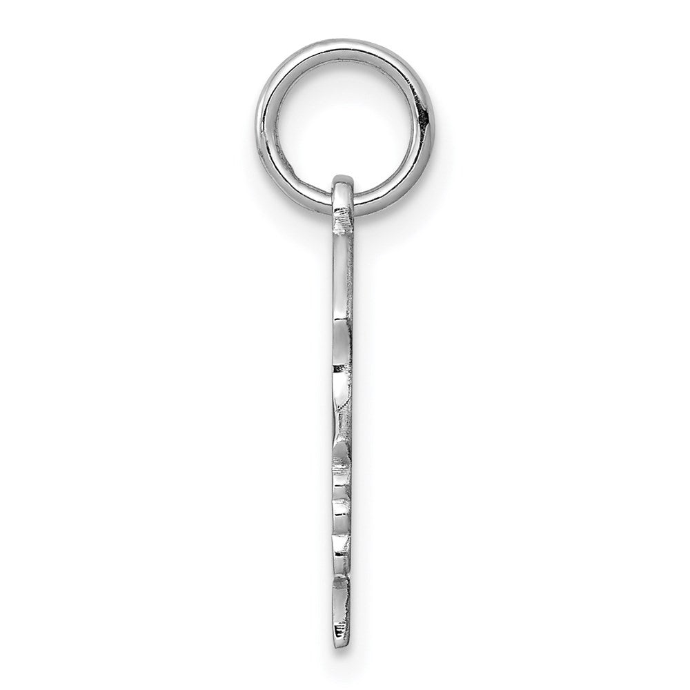 SSilver Rh-plt Engravable Girl Polished Front/Satin Back Disc Charm