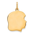 Sterling Silver GP Engravable Girl Polished Disc Charm