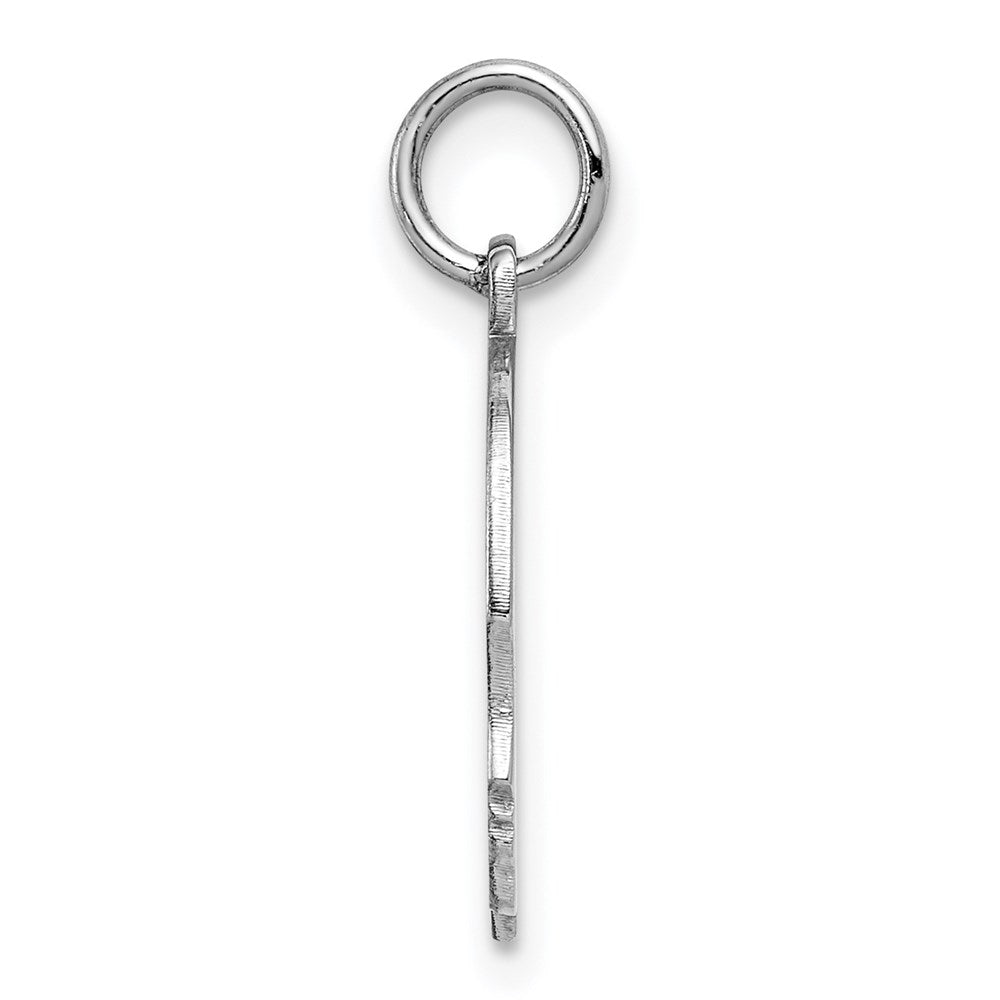 Sterling Silver Rh-plt Engravable Boy Disc Charm Polish on Front/Back