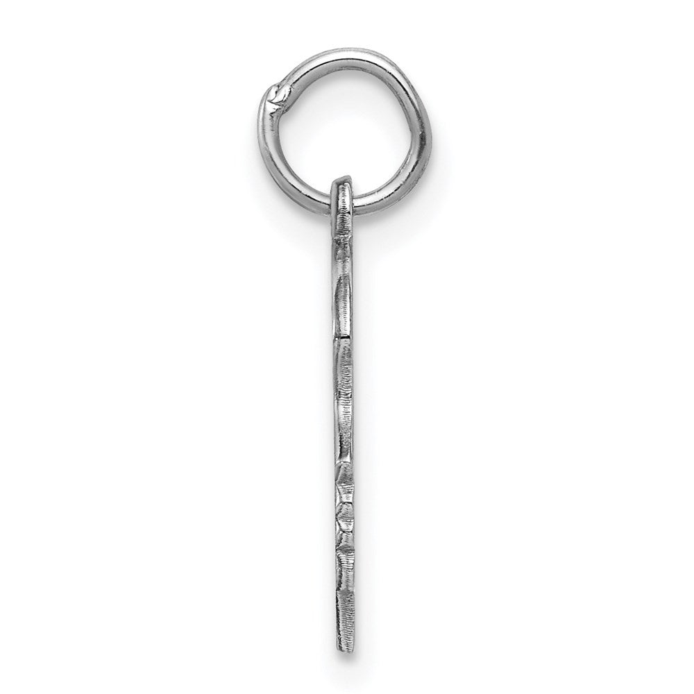 Sterling Silver Rh-plt Engravable Girl Disc Charm Polish on Front/Back