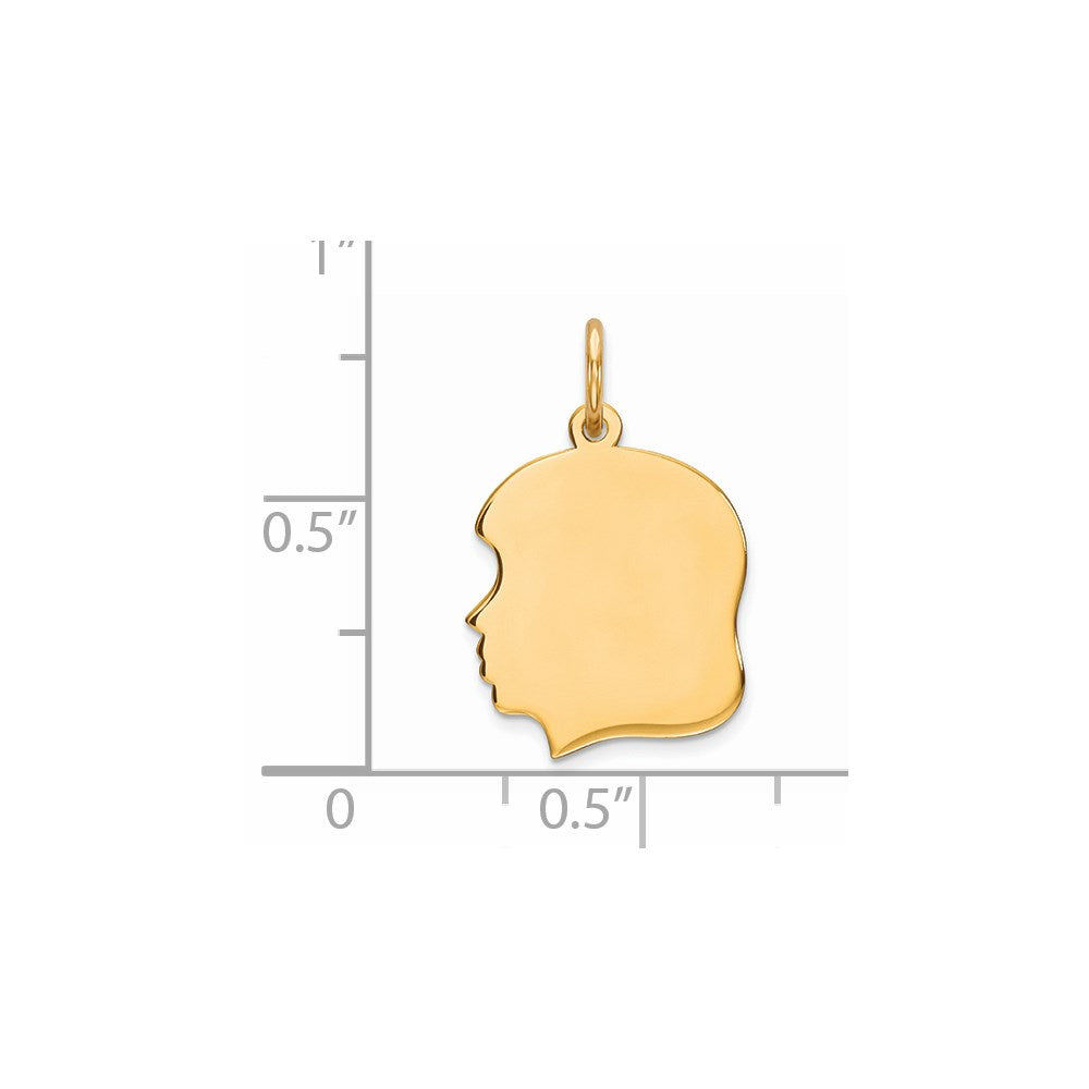 Sterling Silver GP Engravable Girl Polished Disc Charm