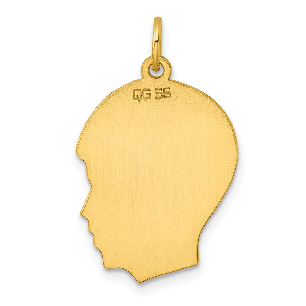Sterling Silver GP Engravable Boy Polished Disc Charm