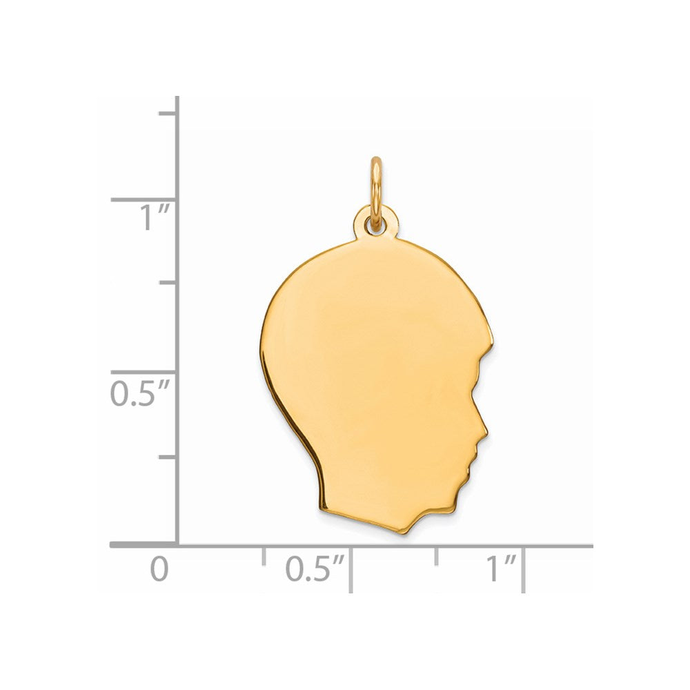 Sterling Silver GP Engravable Boy Polished Disc Charm