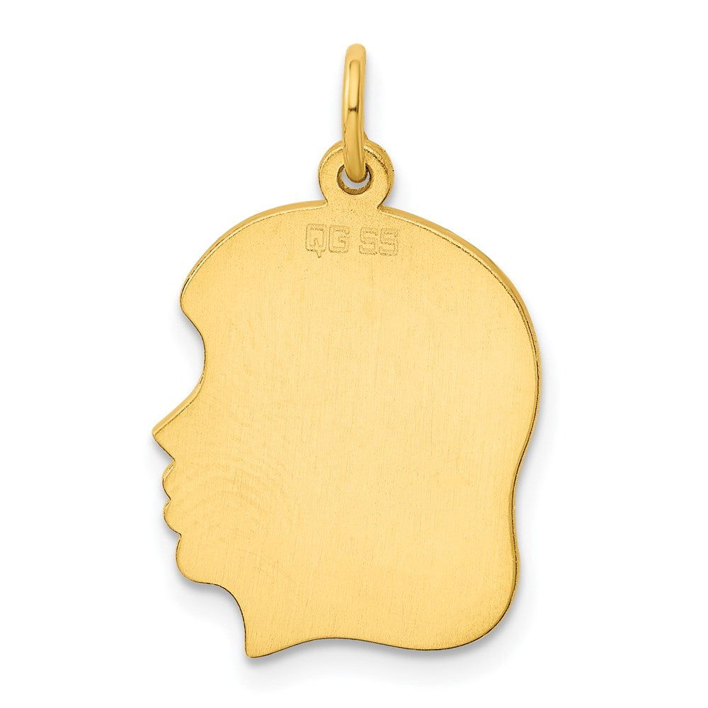 Sterling Silver GP Engravable Girl Polished Disc Charm