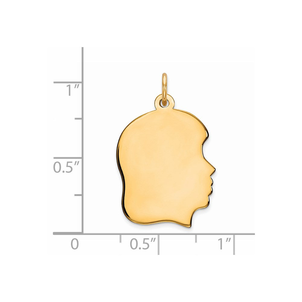 Sterling Silver GP Engravable Girl Polished Disc Charm