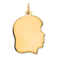 Sterling Silver GP Engravable Girl Polished Disc Charm