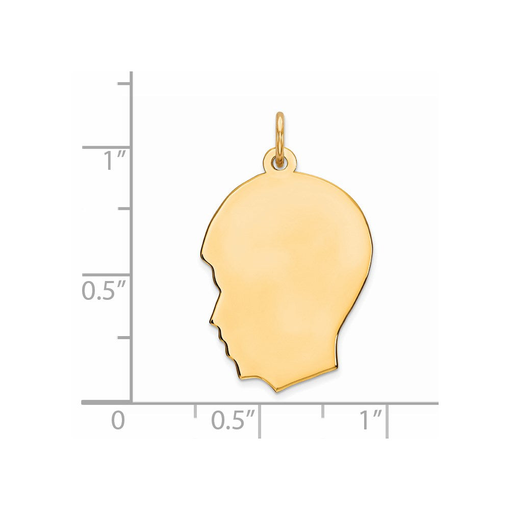 Sterling Silver GP Engravable Boy Polished Disc Charm