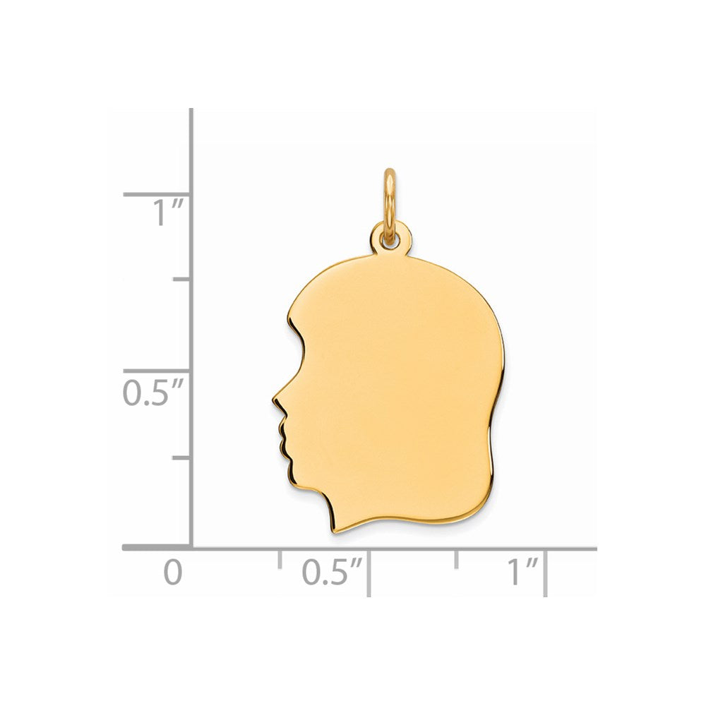 Sterling Silver GP Engravable Girl Polished Disc Charm