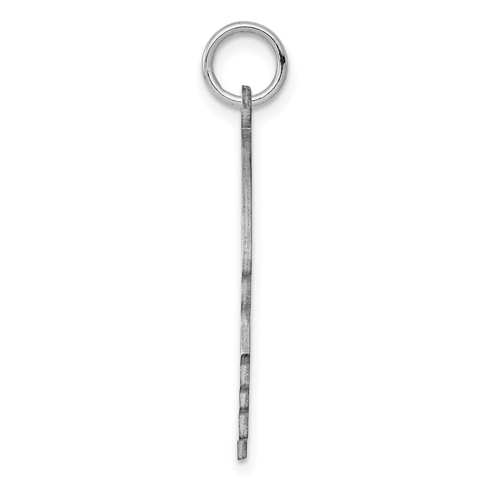SSilver Rh-plt Engravable Boy Polished Front/Satin Back Disc Charm