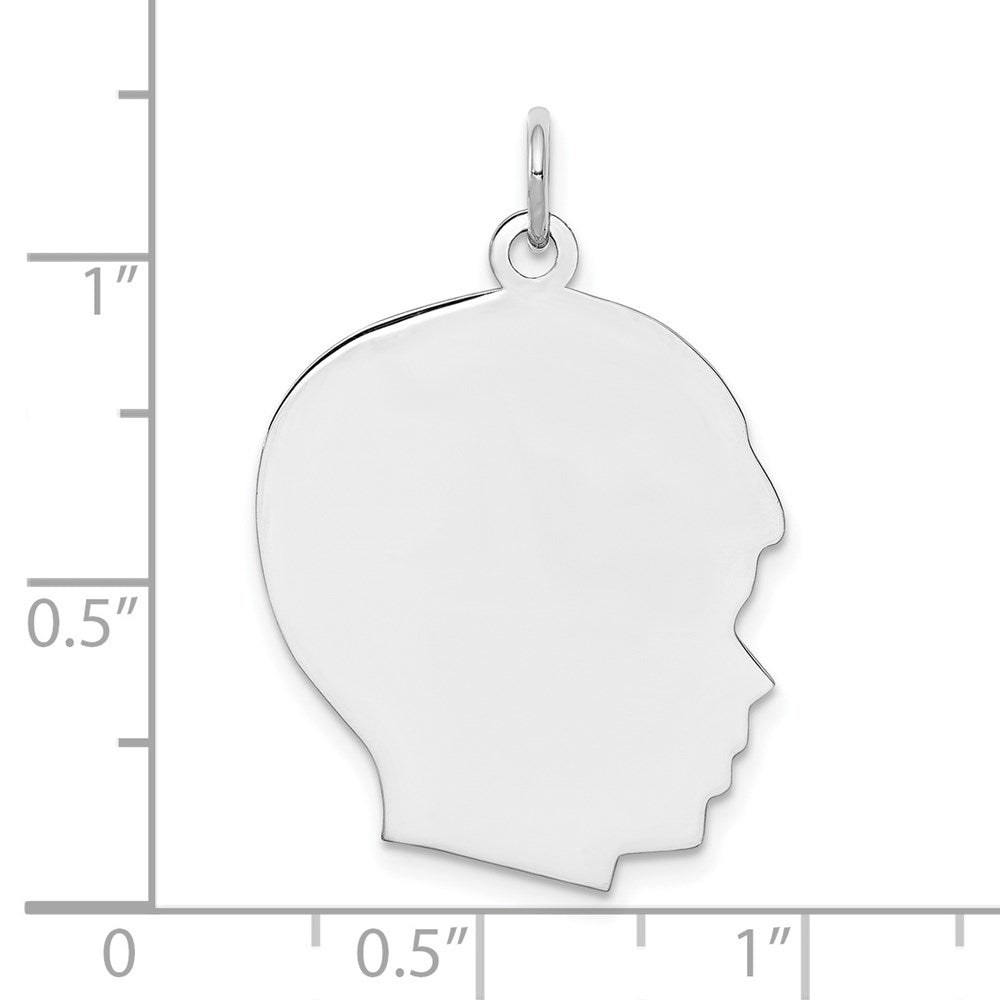 SSilver Rh-plt Engravable Boy Polished Front/Satin Back Disc Charm