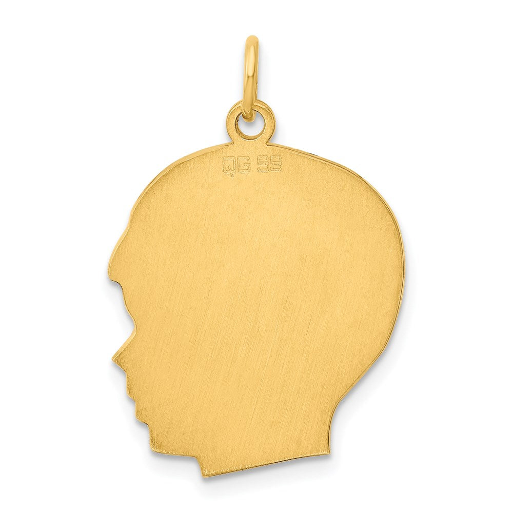 Sterling Silver GP Engravable Boy Polished Disc Charm