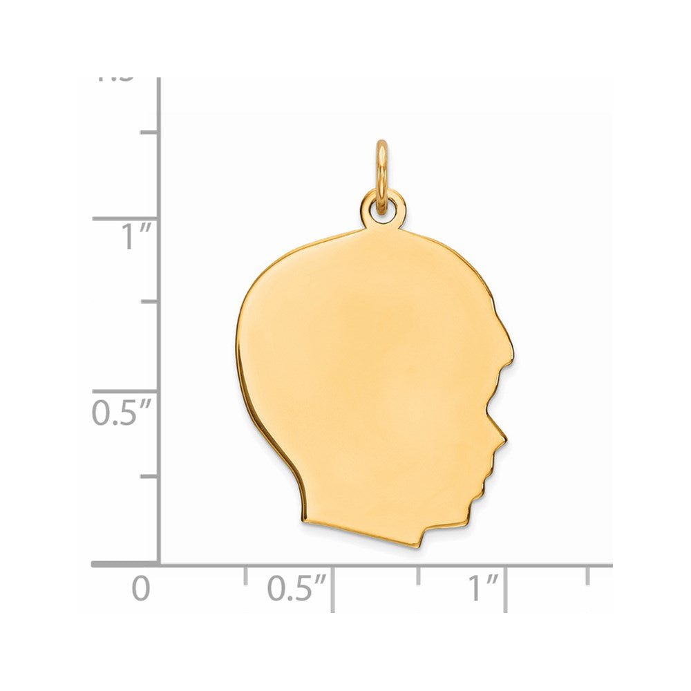 Sterling Silver GP Engravable Boy Polished Disc Charm