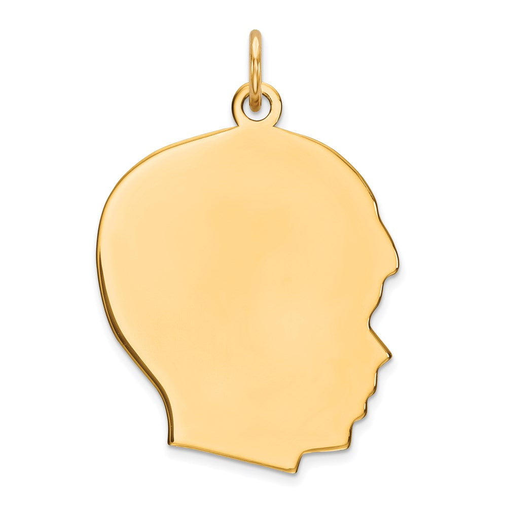 Sterling Silver GP Engravable Boy Polished Disc Charm