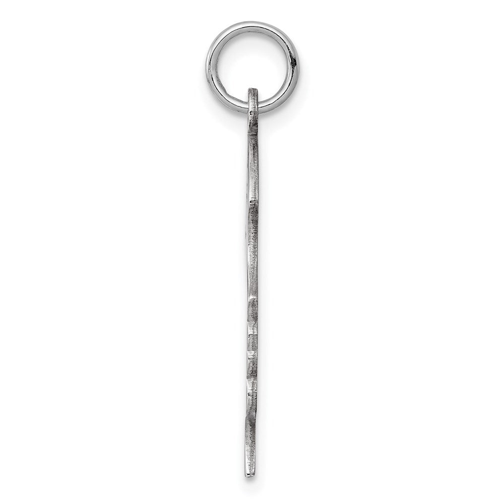 SSilver Rh-plt Engravable Girl Polished Front/Satin Back Disc Charm