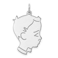 SSilver Rh-plt Engravable Boy Polished Front/Satin Back Disc Charm