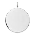 Sterling Silver Rhod-plated Eng. Rnd Polish Front/Satin Back Disc Charm