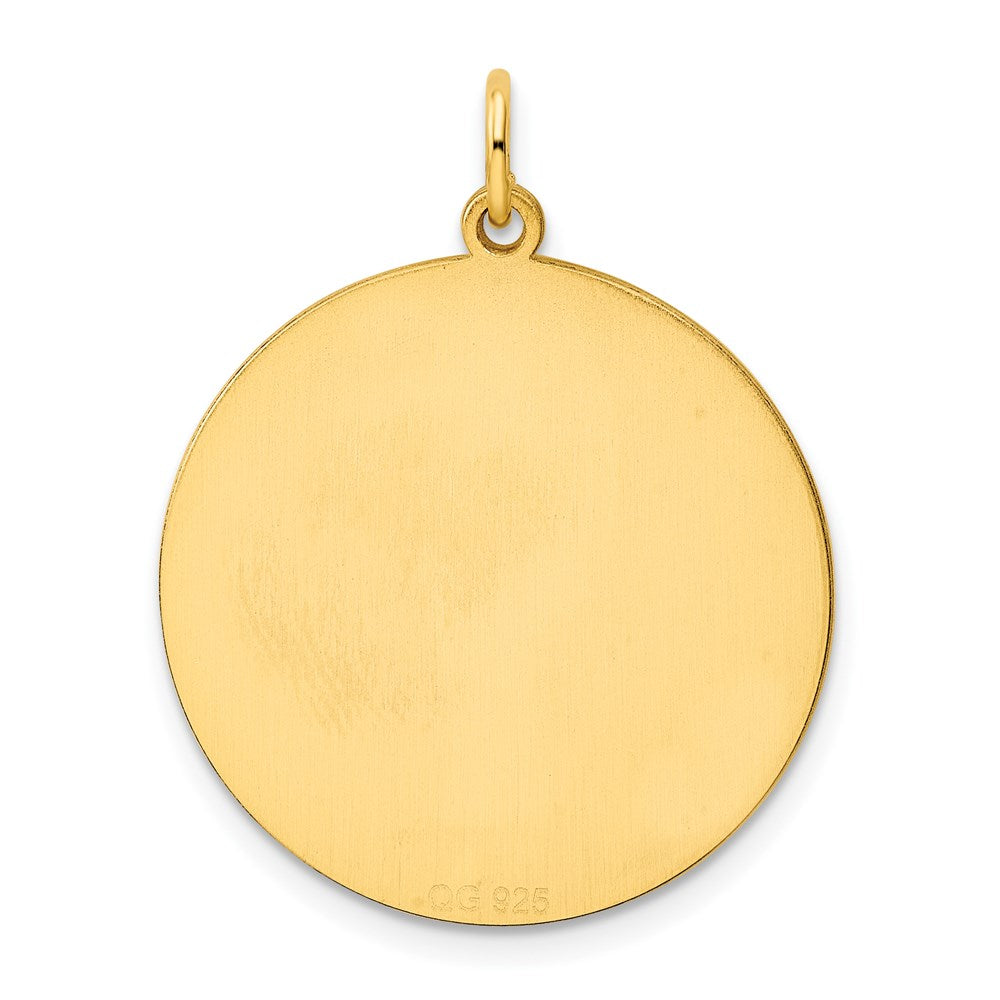 Sterling Silver GP Engraveable Round Polished Disc Charm