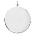 Sterling Silver Rhod-plated Eng. Rnd Polish Front/Back Disc Charm