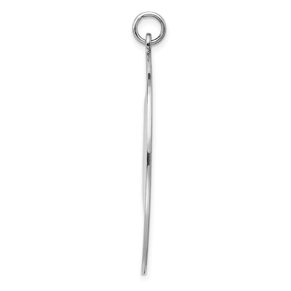 Sterling Silver Rhod-plated Eng. Rnd Polish Front/Back Disc Charm