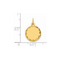 Sterling Silver GP Engraveable Round Polished Disc Charm