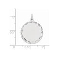Sterling Silver Rhod-plated Eng. Rnd Polish Front/Back Disc Charm