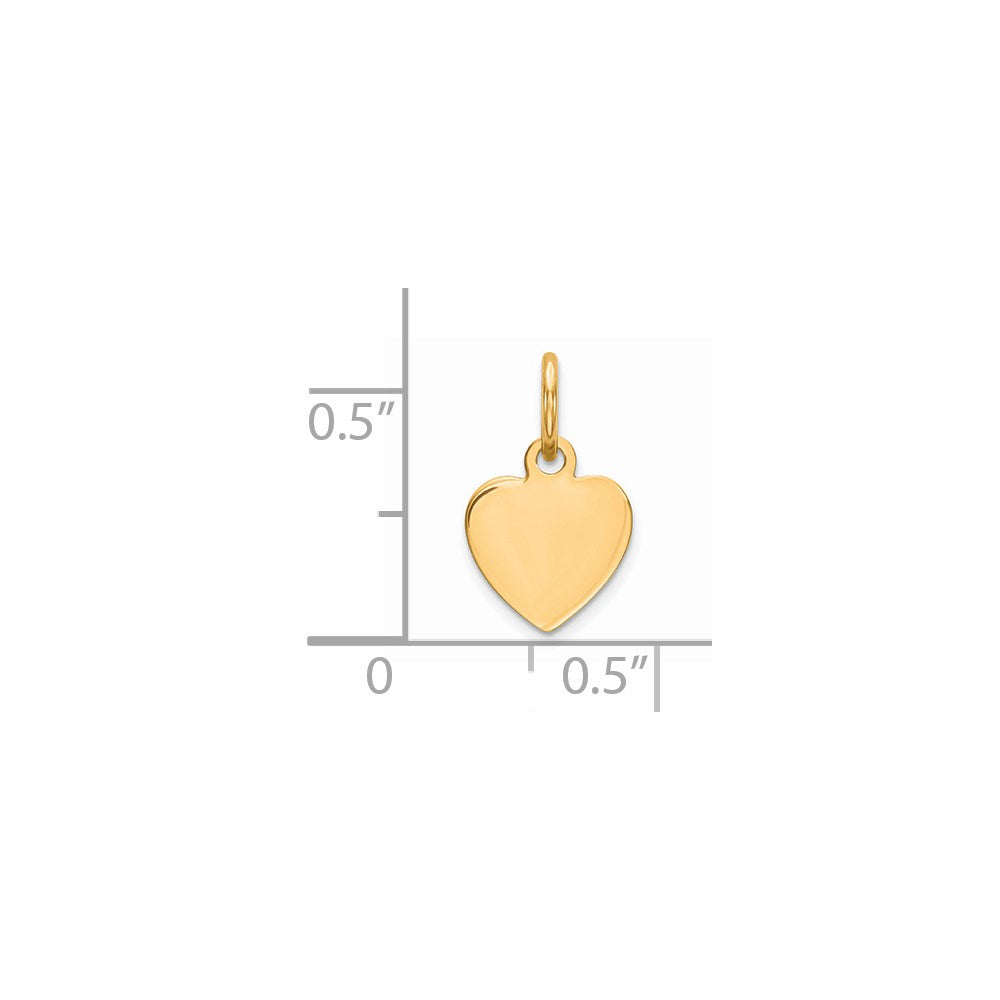 Sterling Silver GP Engraveable Heart Polished Disc Charm