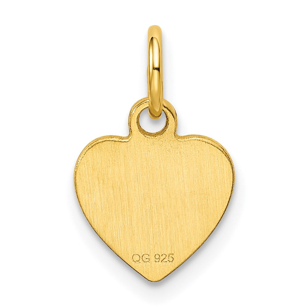 Sterling Silver GP Engraveable Heart Polished Disc Charm