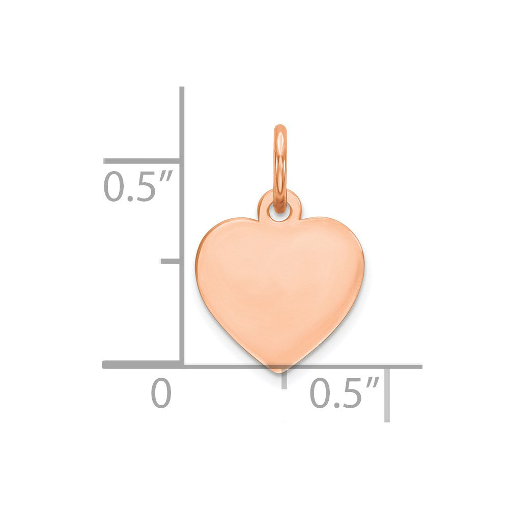 Sterling Silver RG Plated Engraveable Heart Polished Disc Charm