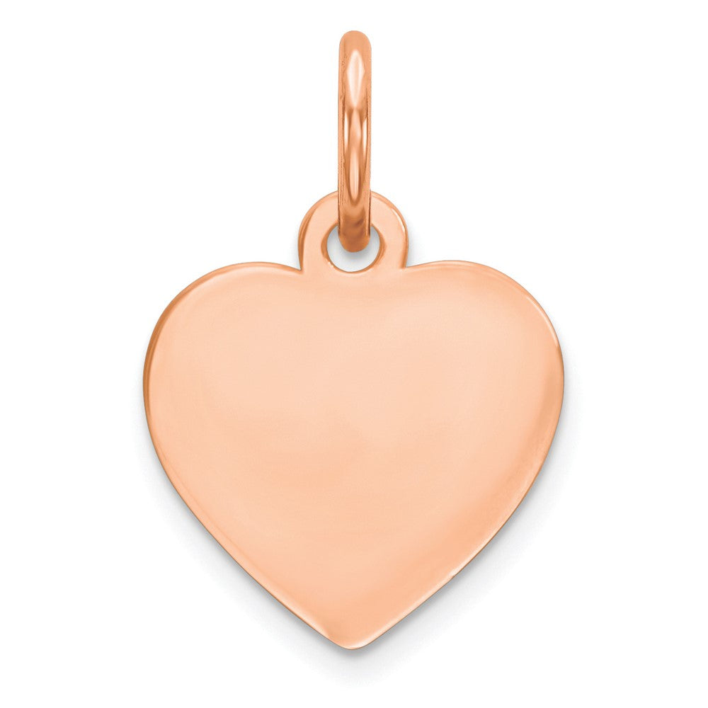 Sterling Silver RG Plated Engraveable Heart Polished Disc Charm