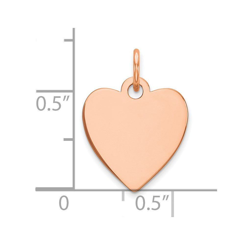 Sterling Silver RG Plated Eng. Heart Polish Front/Satin Back Disc Charm