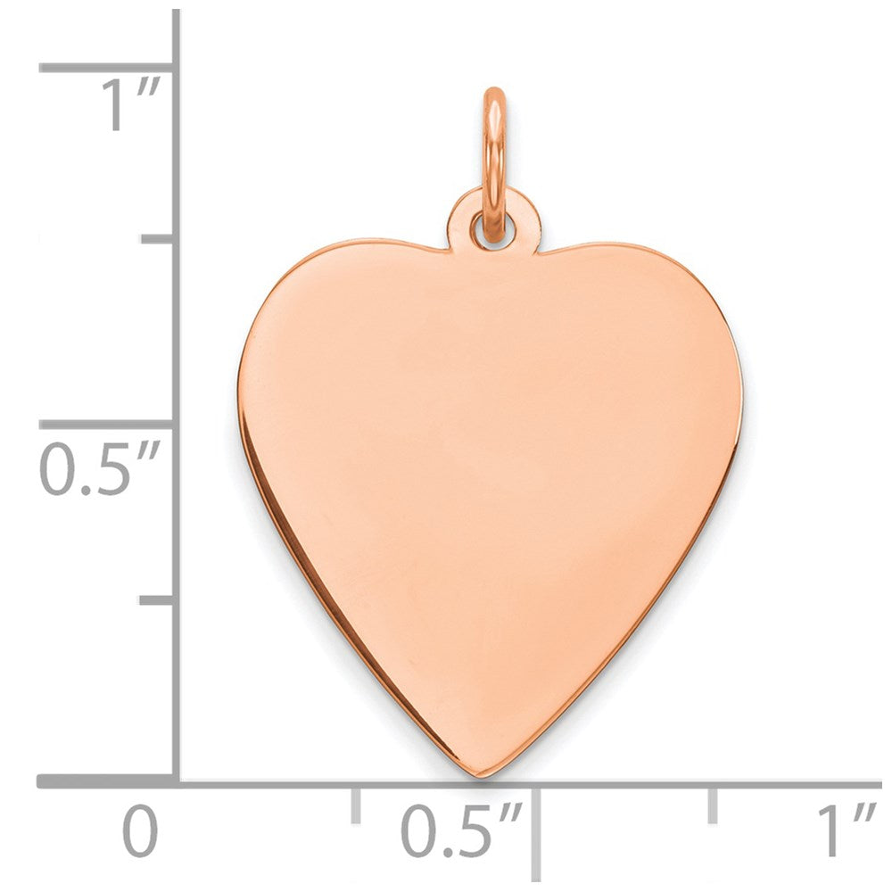 Sterling Silver RG Plated Engraveable Heart Polished Front/Satin Back Disc