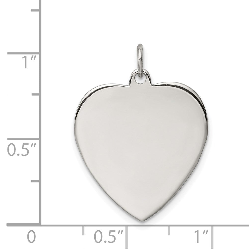 Sterling Silver RG Plated Eng. Heart Polish Front/Satin Back Disc Charm