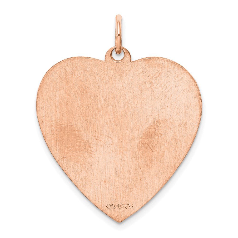 Sterling Silver RG Plated Engraveable Heart Polished Front/Satin Back Disc