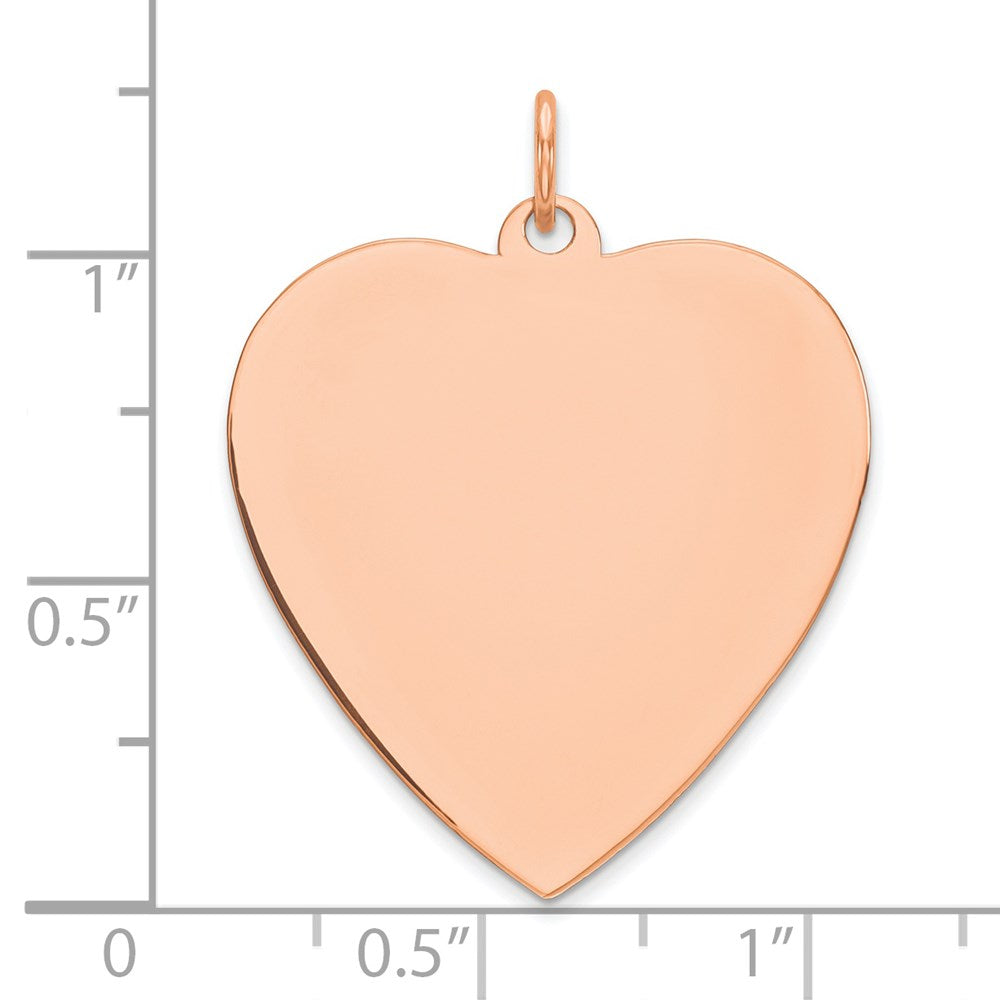 Sterling Silver RG Plated Engraveable Heart Polished Front/Satin Back Disc