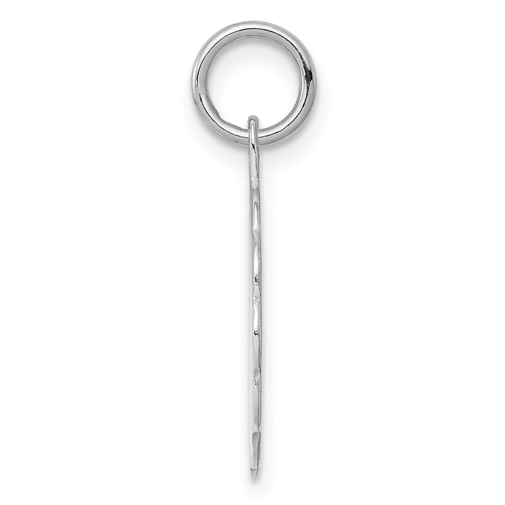 Sterling Silver Rh-plt Engraveable Polished Front/Satin Back Disc Charm