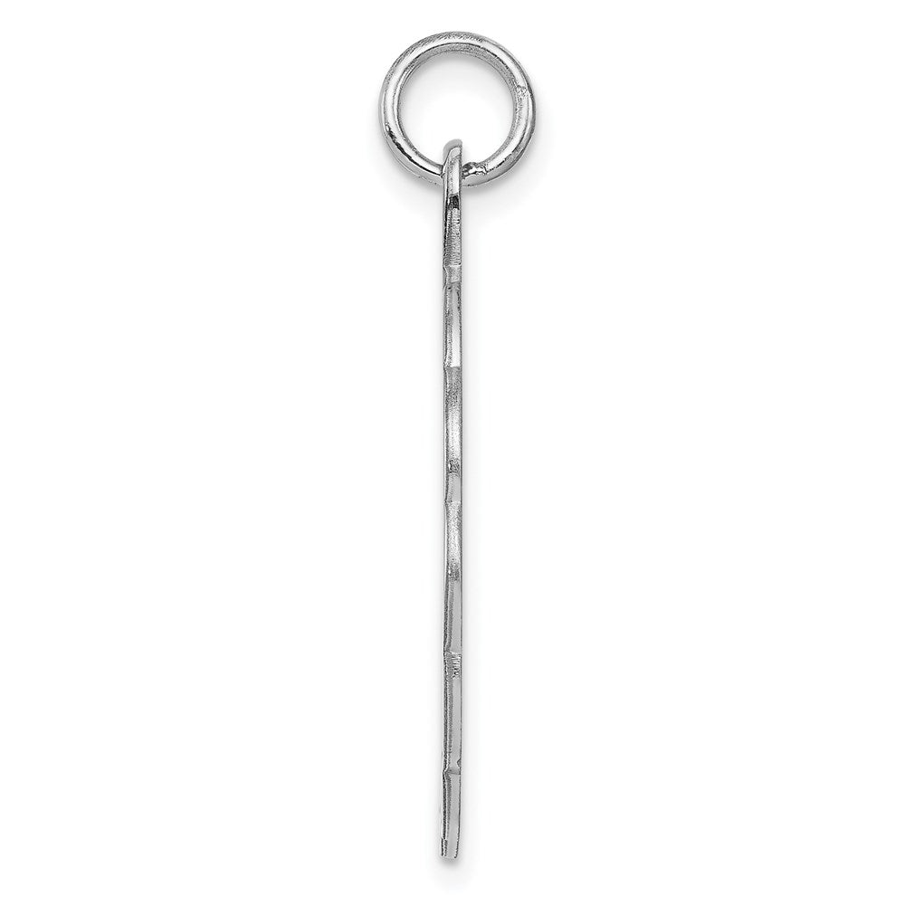 Sterling Silver Rh-plt Engraveable Polished Front/Satin Back Disc Charm