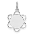 Sterling Silver Rhodium-plated Engraveable Disc Charm