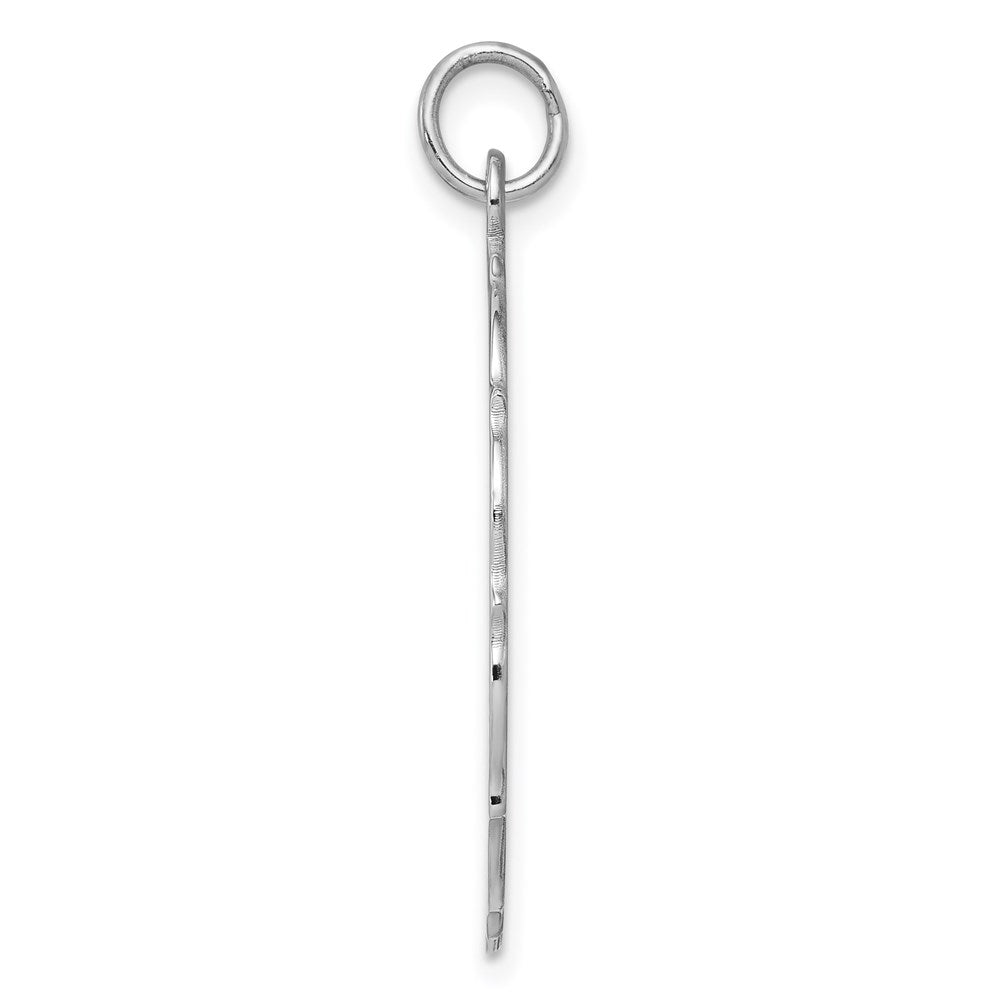 Sterling Silver Rh-plt Engraveable Polished Front/Satin Back Disc Charm