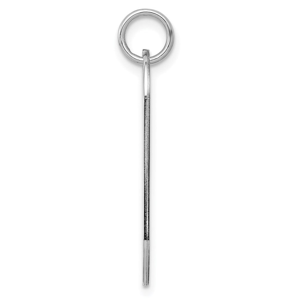 Sterling Silver Rh-plt Engravable Dog Tag Polished Front/Back Disc Charm